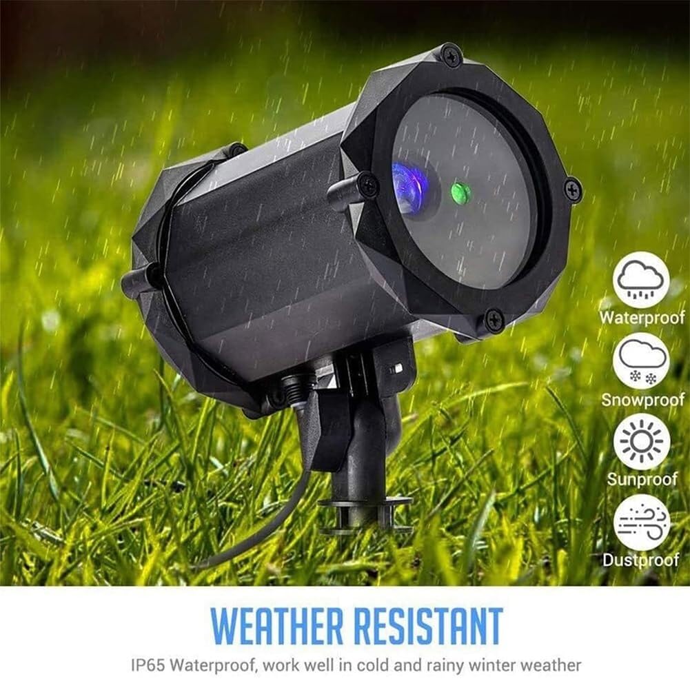 Projecteur LED de Noël – Lampe luciole dynamique pour festivals en plein air, fêtes de Noël et décoration de terrasse