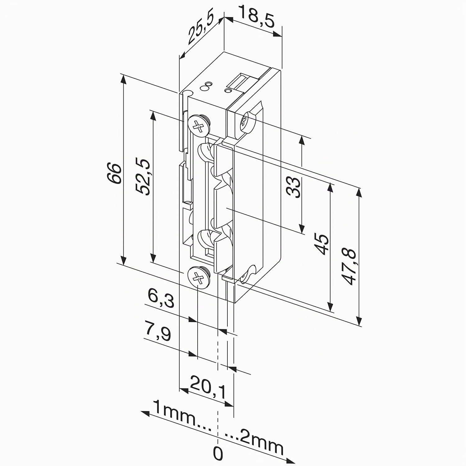 eff eff elektr. Türöffner 118.53 FAFIX PROFIX 2 DIODE 22-42V GS/WS+EE UNIVERSAL, ohne Stulp
