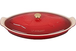 Le Creuset Heritage Stoneware Oval Fish Baker, 1.7 qt., Cerise