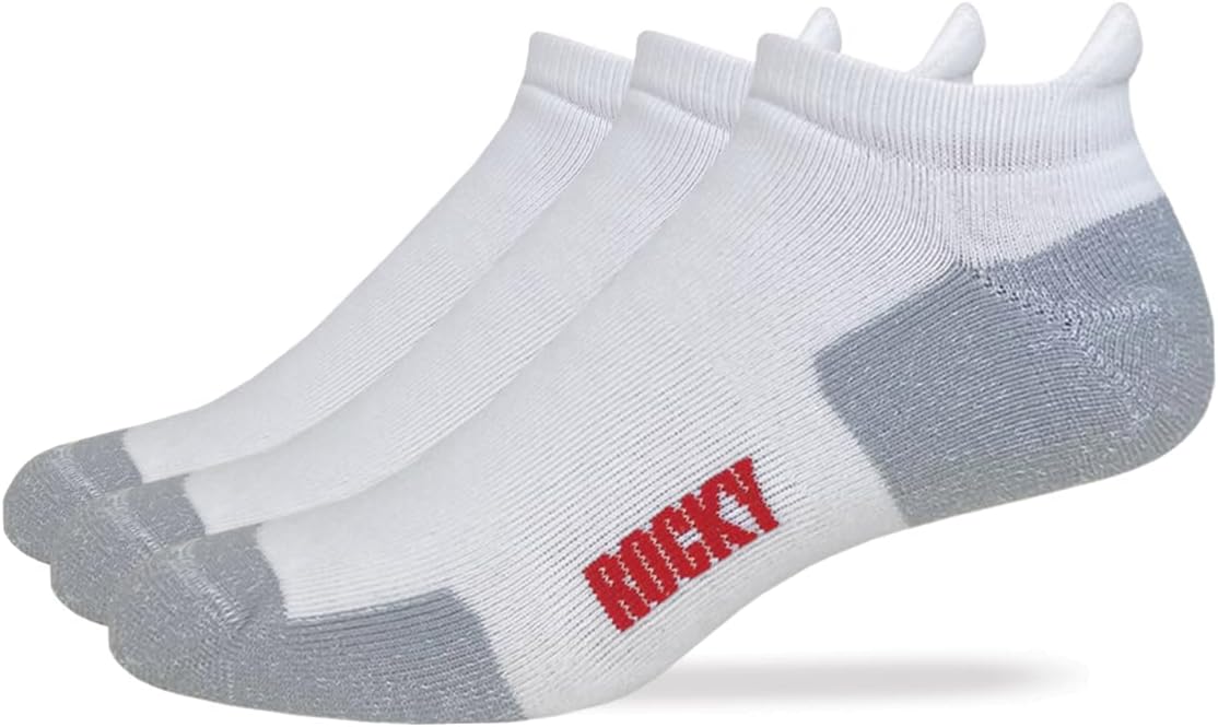 Rocky Mens Cotton Full Cushion Low Cut Heel Tab Socks 3 Pair Pack