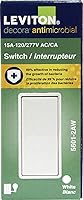 Leviton 5601-2AW 15 Amp Decora Antimicrobial Single-Pole Wall Switch, White - Bacteria Inhibiting Rocker