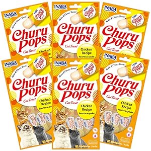 INABA Churu Pops Grain Free Soft Moist and Chewy Jelly Cat Treats with Vitamin E 054 Ounces Each
