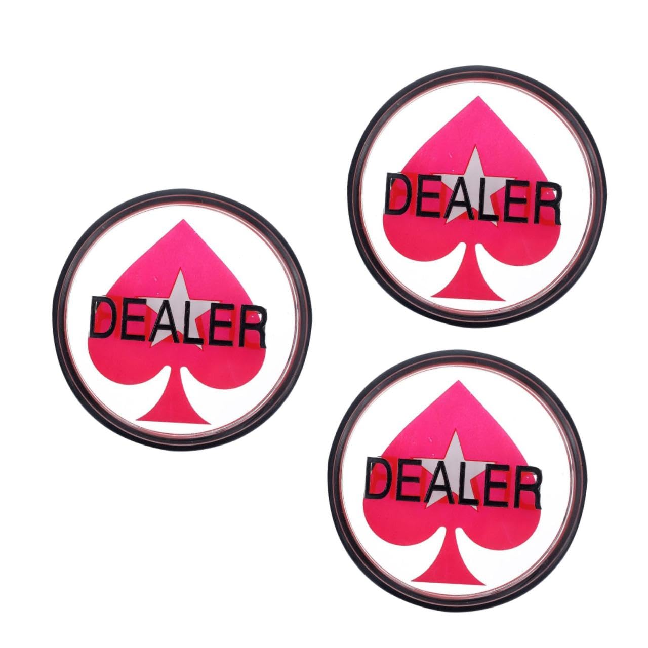 Toyvian 3 Piezas Tarjeta De Prensa del Distribuidor Botón del Disco del Crupier Botón De Repartidor para Texas Holdem Titular De Fichas De Póquer Acrílico Niño Tarjeta De bits Pequeña