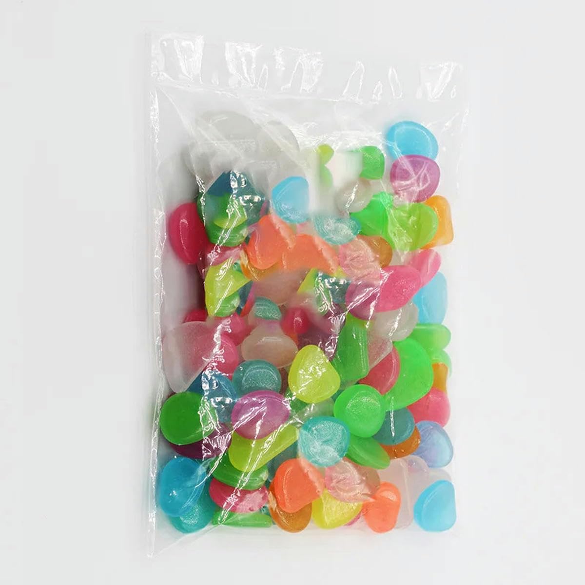 Piedras luminosas para jardín que brillan en la oscuridad, guijarros para peces al aire libre, rocas de guijarros para acuario, mezcla de colores, 300 piezas, azul oscuro