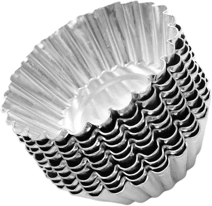 Egg Tart Molds Nonstick Tinplate Tartlets Pans for Baking Egg Tarts Cupcake Baking Cups Muffins Pies Custards and Cookies 2.75 X 2.75 X 0.78 in Easy Release