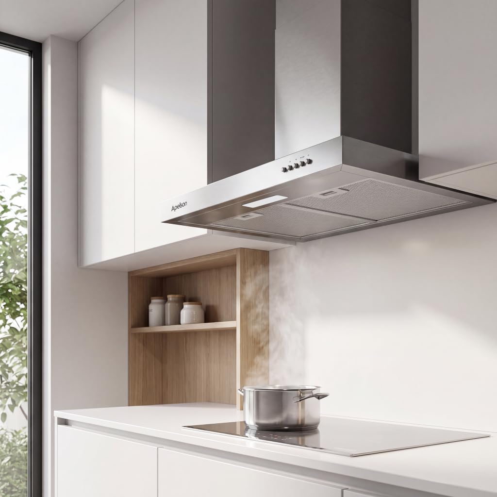 Apelson Okap kuchenny TALIA 601 X/A 3-poziomowy wyciąg sterowanie mechaniczne pojemność 301 m3/h Cichy 60 dB LED Łatwa instalacja Kolor szary stal nierdzewna