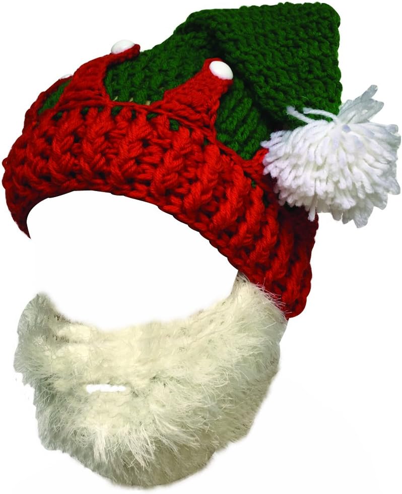 Kafeimali Unisex Christmas Winter Knitted Crochet Beanie Santa Hat Bearded Caps