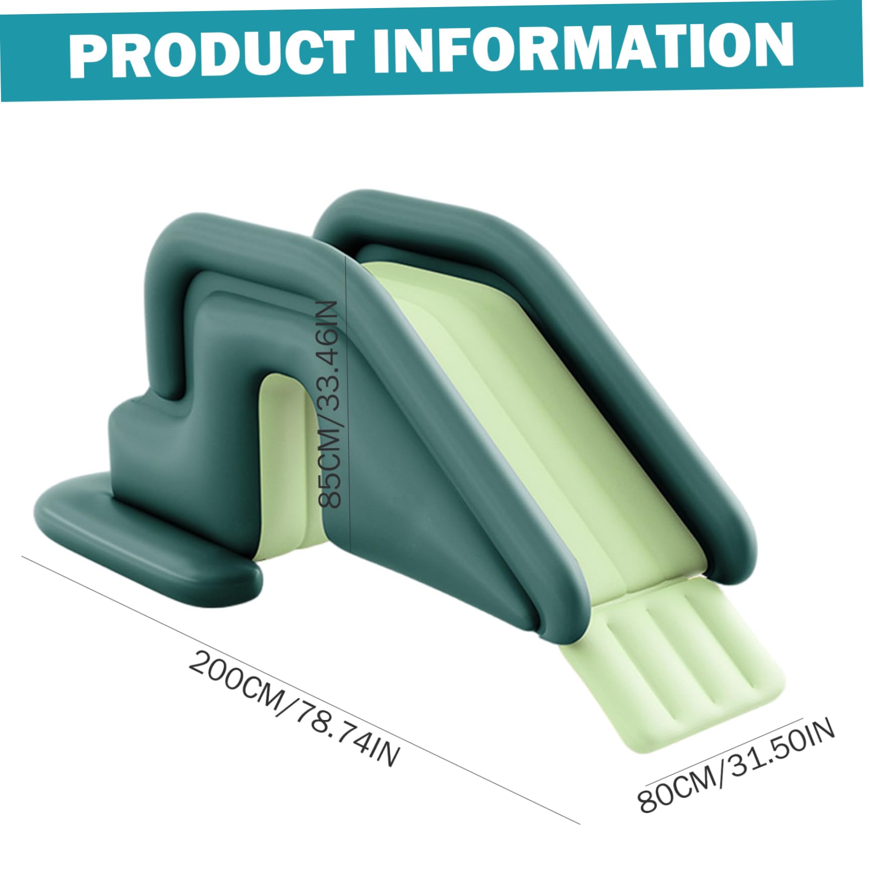Toboggan Gonflable de Piscine avec Pompe à air, pour Jardin extérieur et intérieur, 78, 7x31, 5x33, 5 Pouces, PVC, Vert