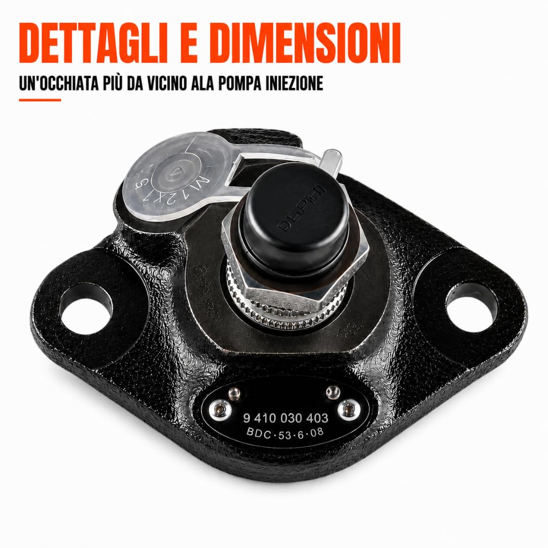 Pompa Iniezione Completa Compatibile per Motore Lombardini Diesel 6LD 360, 6LD 400, 6LD 435 per Motozappa e Motocoltivatore