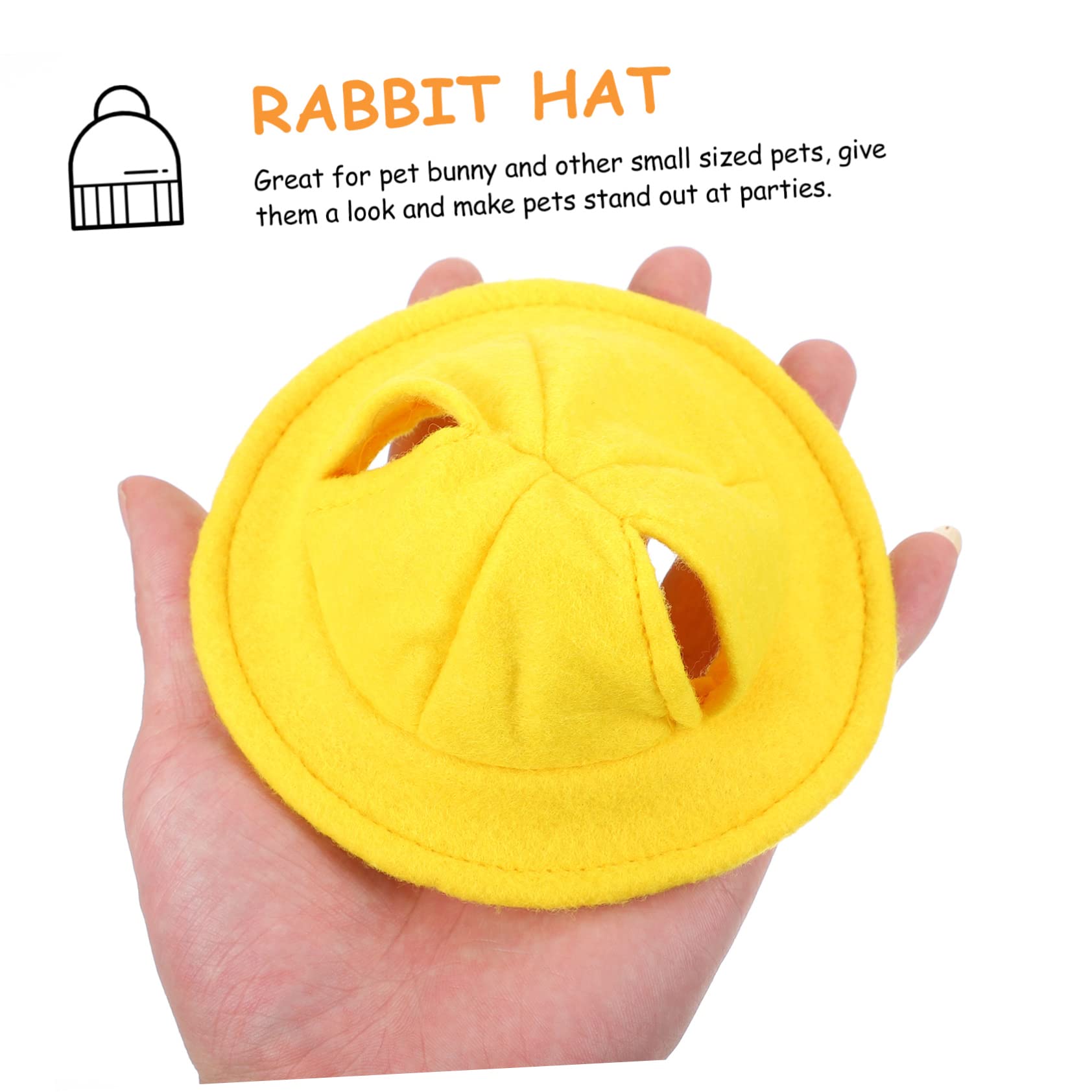 HEMOTON Mini Chapeau pour Lapin de Compagnie Jaune, Accessoire Léger en Tissu, Taille Unique, Adapté aux Fêtes et Séances Photo, pour Petits Animaux de Compagnie