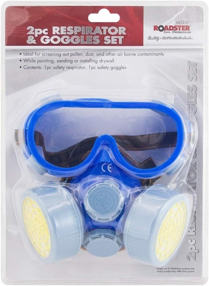 roadster 2 PIECE RESPIRATOR AND GOGGLES SET