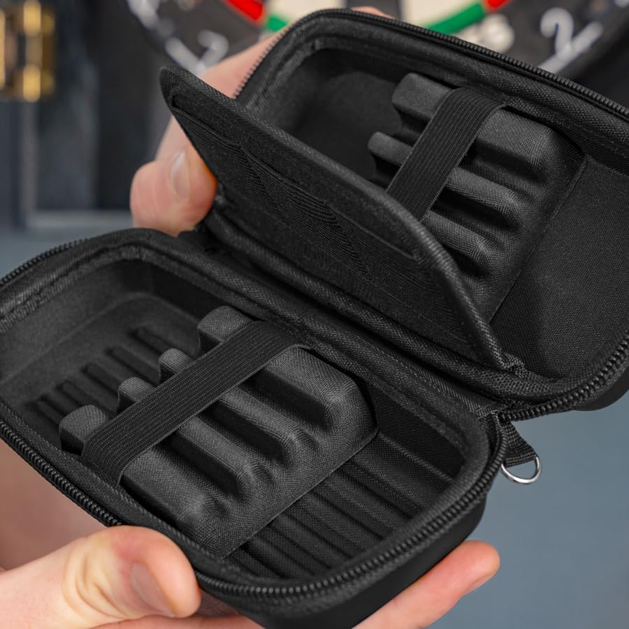 PINPOINT Darts Case – Durable Polyurethane Shell with 3 or 6 Dart Capacity – Compact Storage for Tungsten & Brass Darts – Optional Darts (Case + 3 Tungsten Darts)