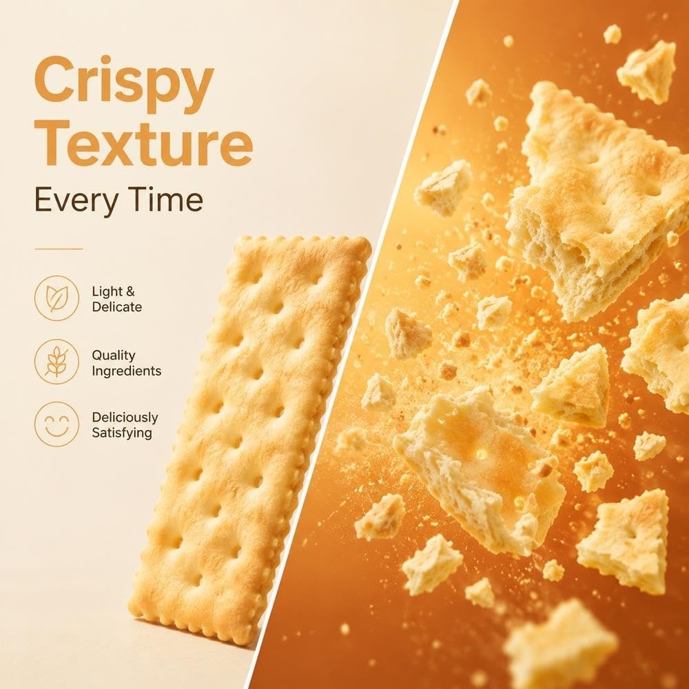 Cracker alla soda e sale marino, snack al forno, 360 g