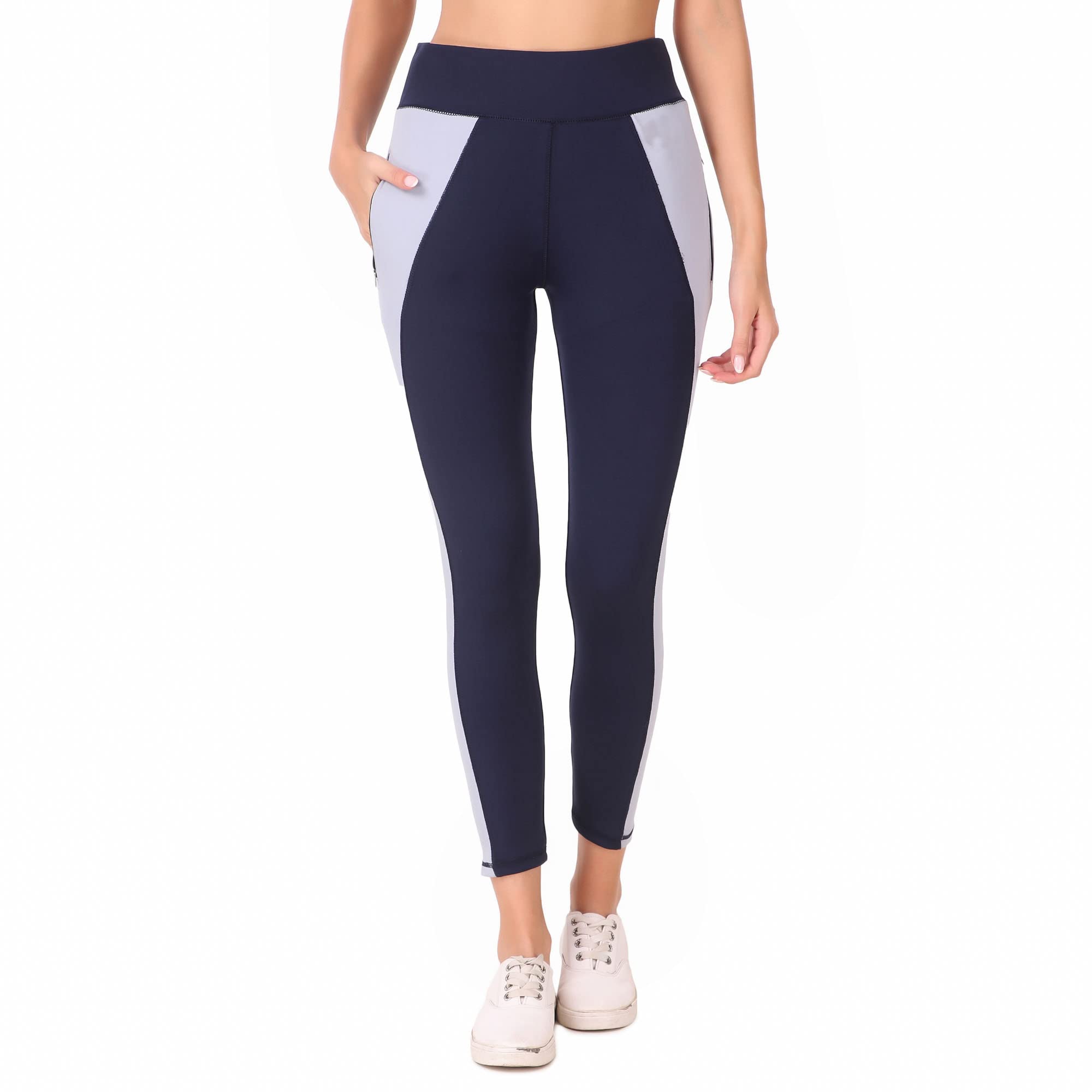 VARMINTWomens Active Wear Ankle Length Stretchable Jegging for Yoga Sport and Gym, High Rise Waist Regular Skinny Fit Jegging with Zip Pocket - J13