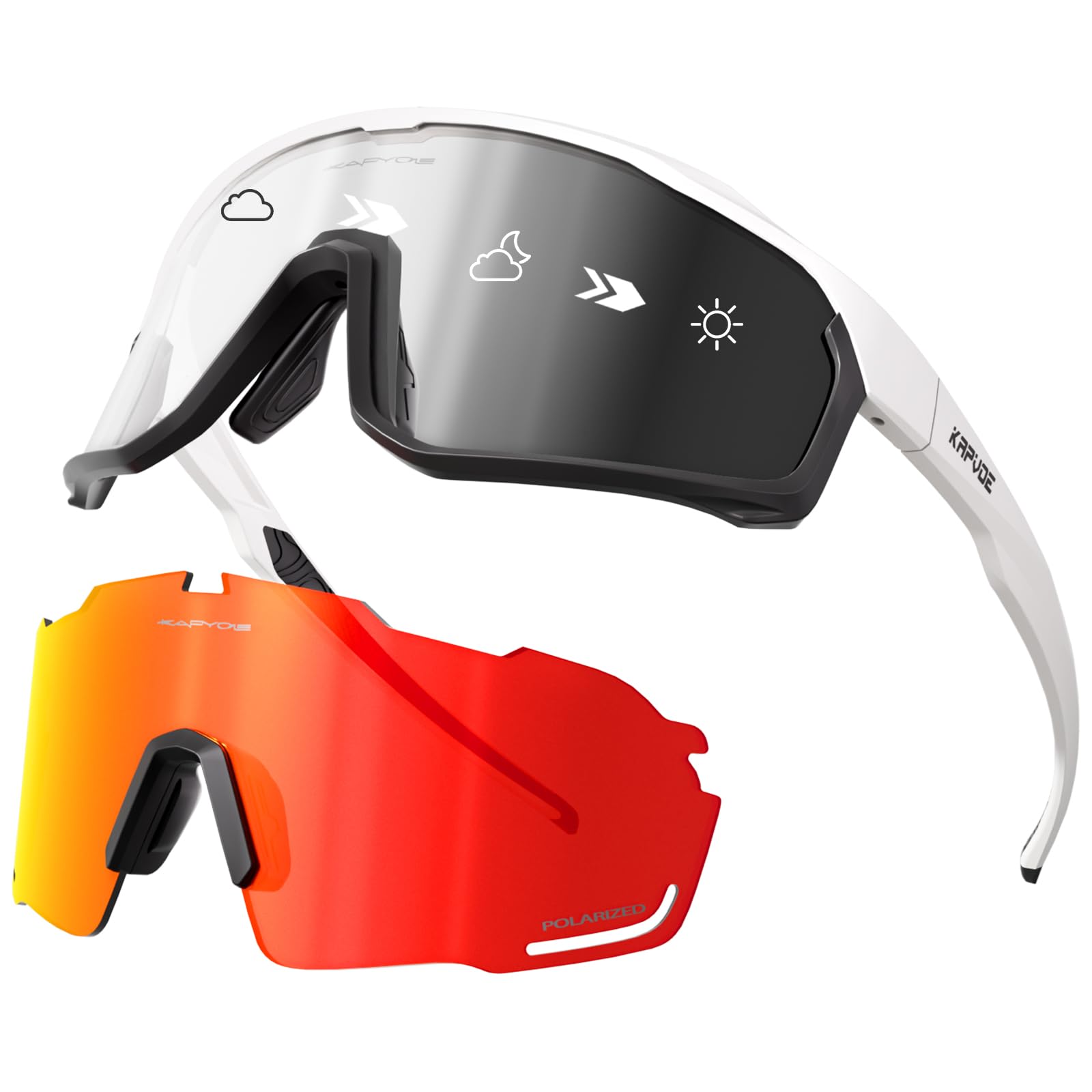 KAPVOE Gafas de Ciclismo Polarizadas Fotocromáticas Mujer Hombre MTB BTT Bicicleta Para Transparentes Deportivas