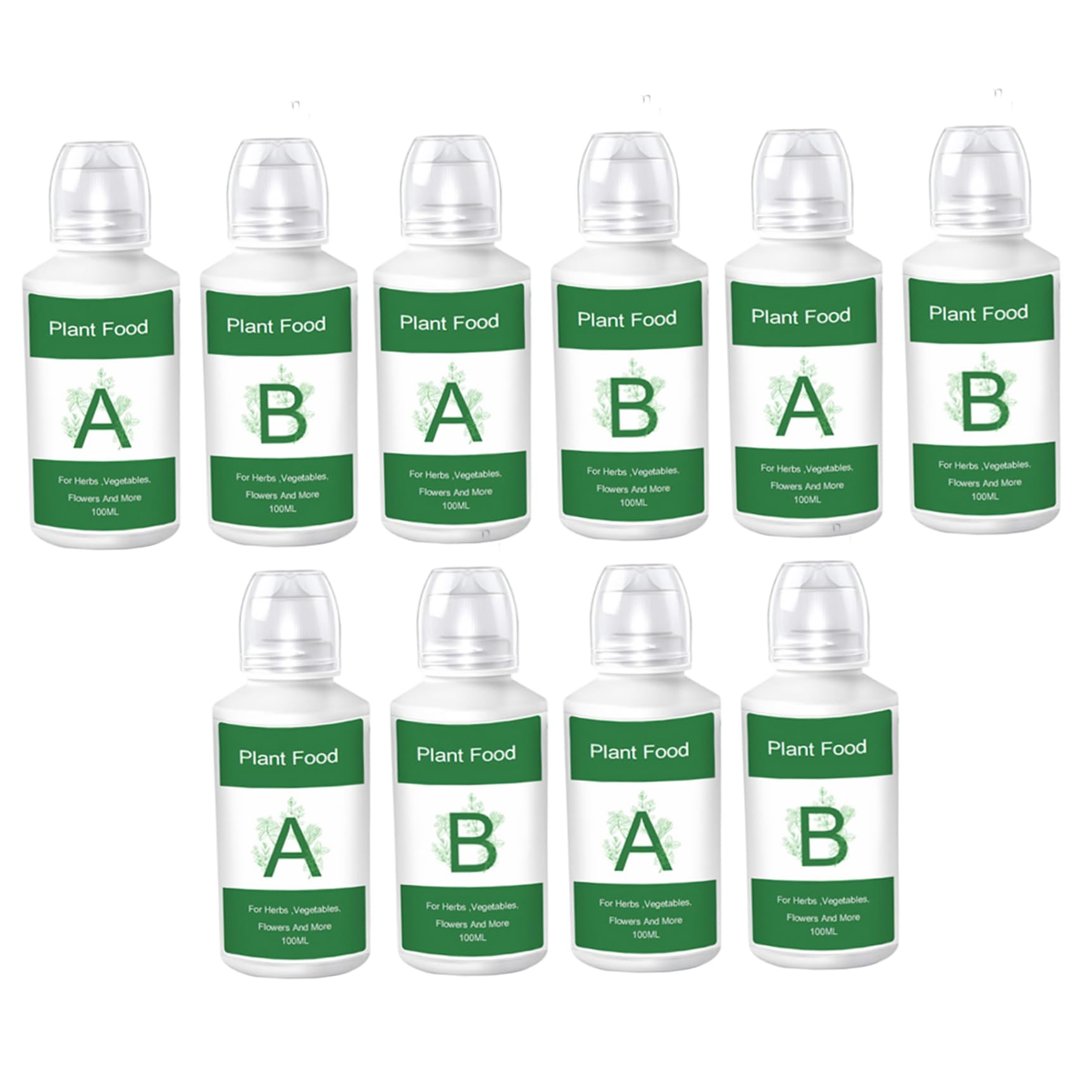 5-Pack Hydroponic Plant Food A&B, Granules for Indoor Plants, Hydroponic Nutrient Solution for Vegetables, Herbs, Flowers, Easy-to-Use Water Soluble Fertilizer