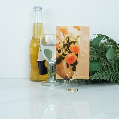 Miniatura 3 de 20 mini soportes para números de mesa, soporte para tarjetas de lugar en forma de corazón, soportes de fotos premium para mesas, soportes para