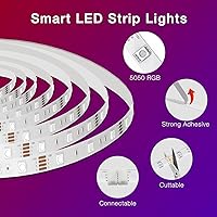 Vista 5 de DAYBETTER Smart WiFi Led Lights 200 ft, Led Strip Lights Work with Alexa and Google Assistant, App Voice Remote Control Music Sync Color Changing