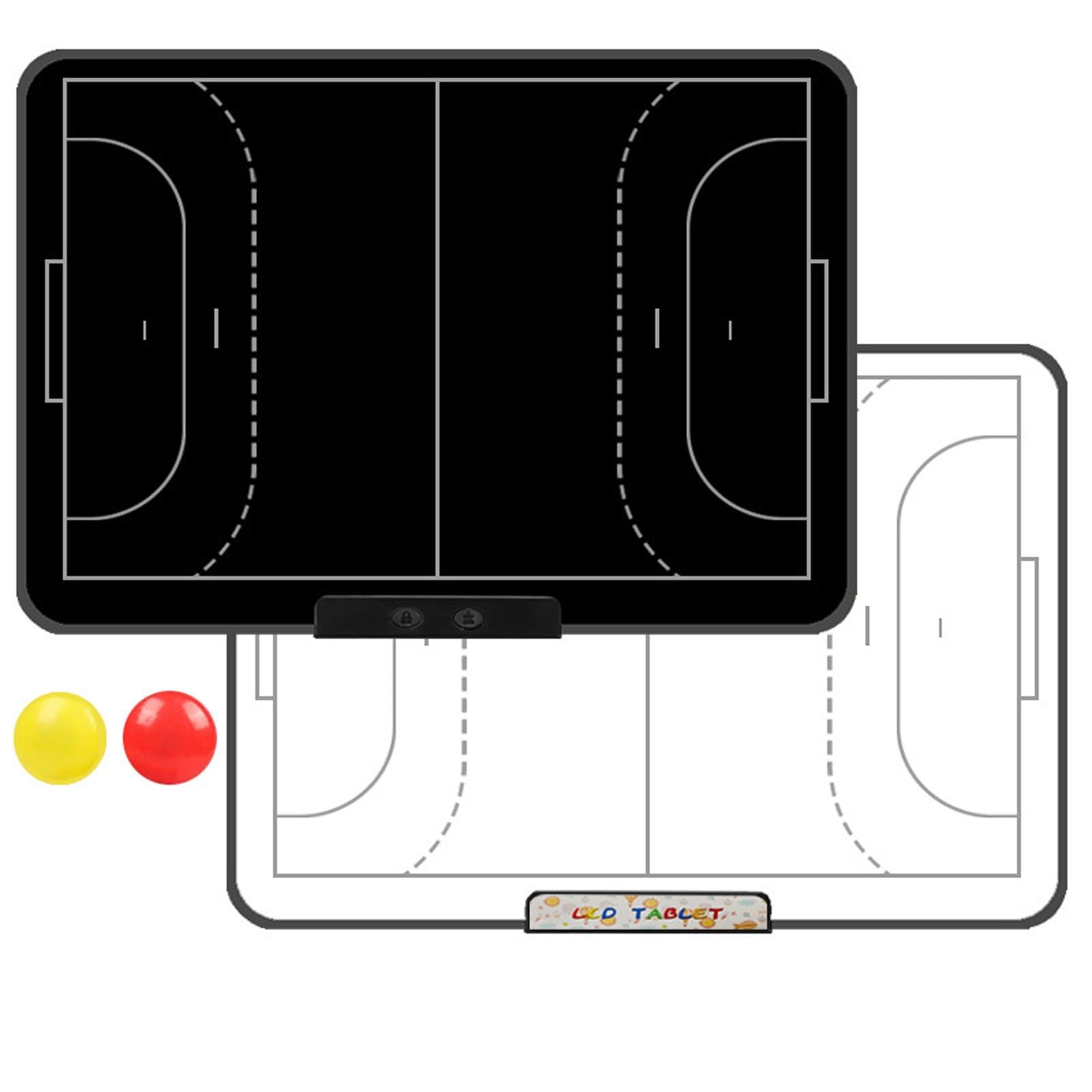 Dwustronna Elektroniczna Tablica Szkoleniowa LCD do Koszykówki, z Zestawem Akcesoriów, z Funkcją Czyszczenia/Blokowania Jednym Kliknięciem, do Celów Edukacyjnych(Handball)