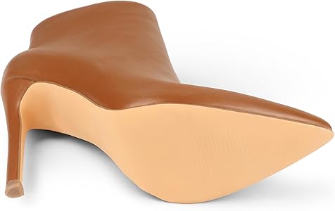 Amazon.com | COLETER Women's Brown Ankle Boots Closed Pointed Toe Stilettos  Autumn Dress Booties M-Brown 7.5 US | Boots