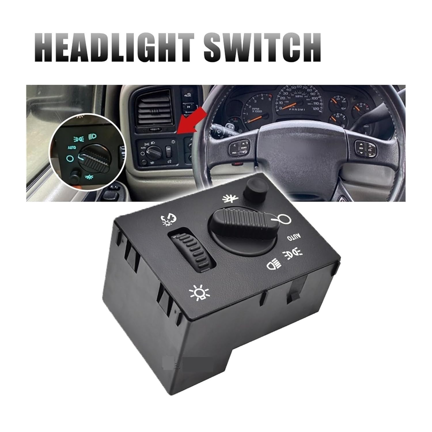 Headlight & Fog Lamp Control Button Switch - Car Lighting System Replacement Accessory(Headlight Switch)