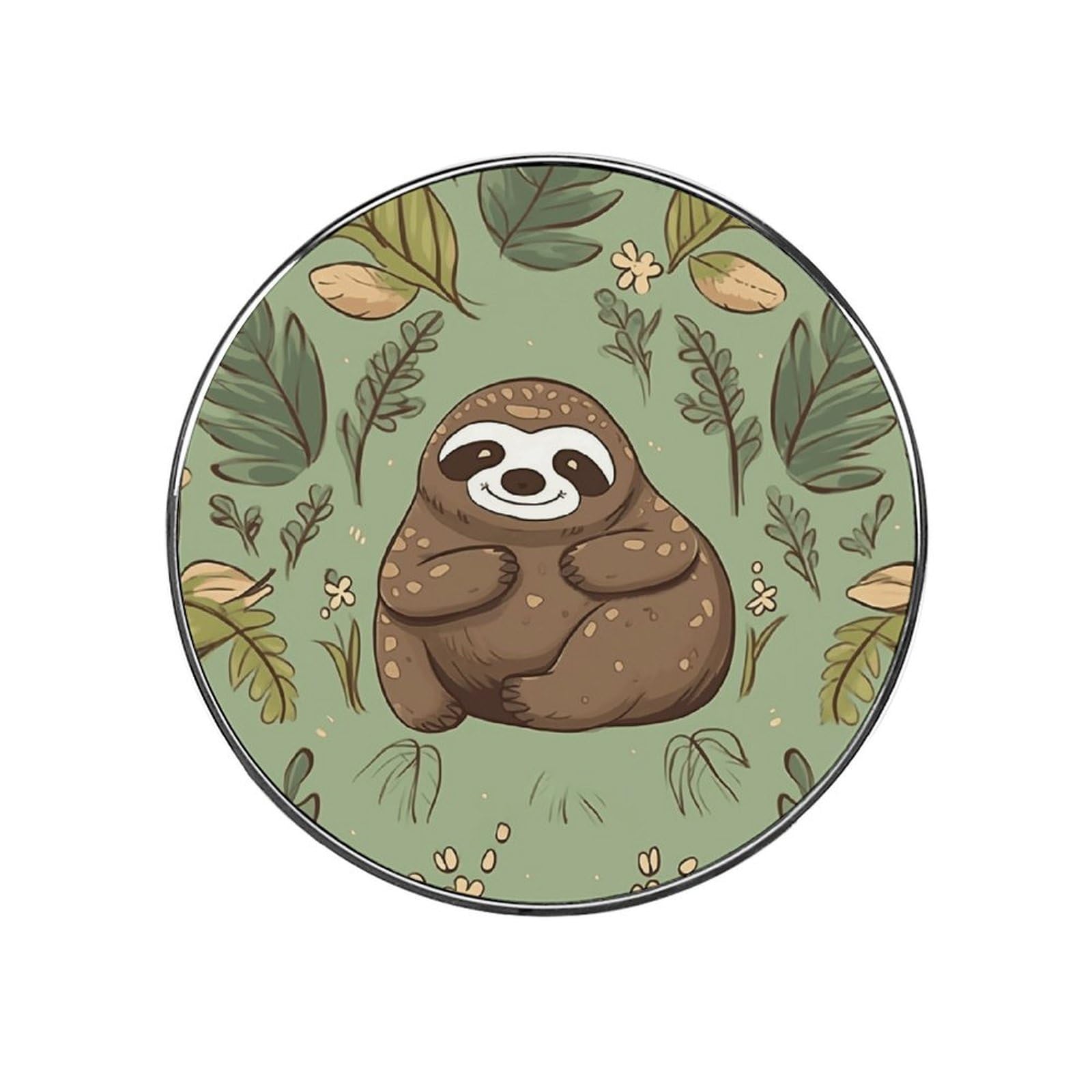 Adfgyerh Style Sloth On The Grass Refrigerator Magnets Circular Design，Stickers Home Decorations，Fridge Magnets For Fridge Plant Lovers Kitchen Office Locker Whiteboard Car Garage Decor.