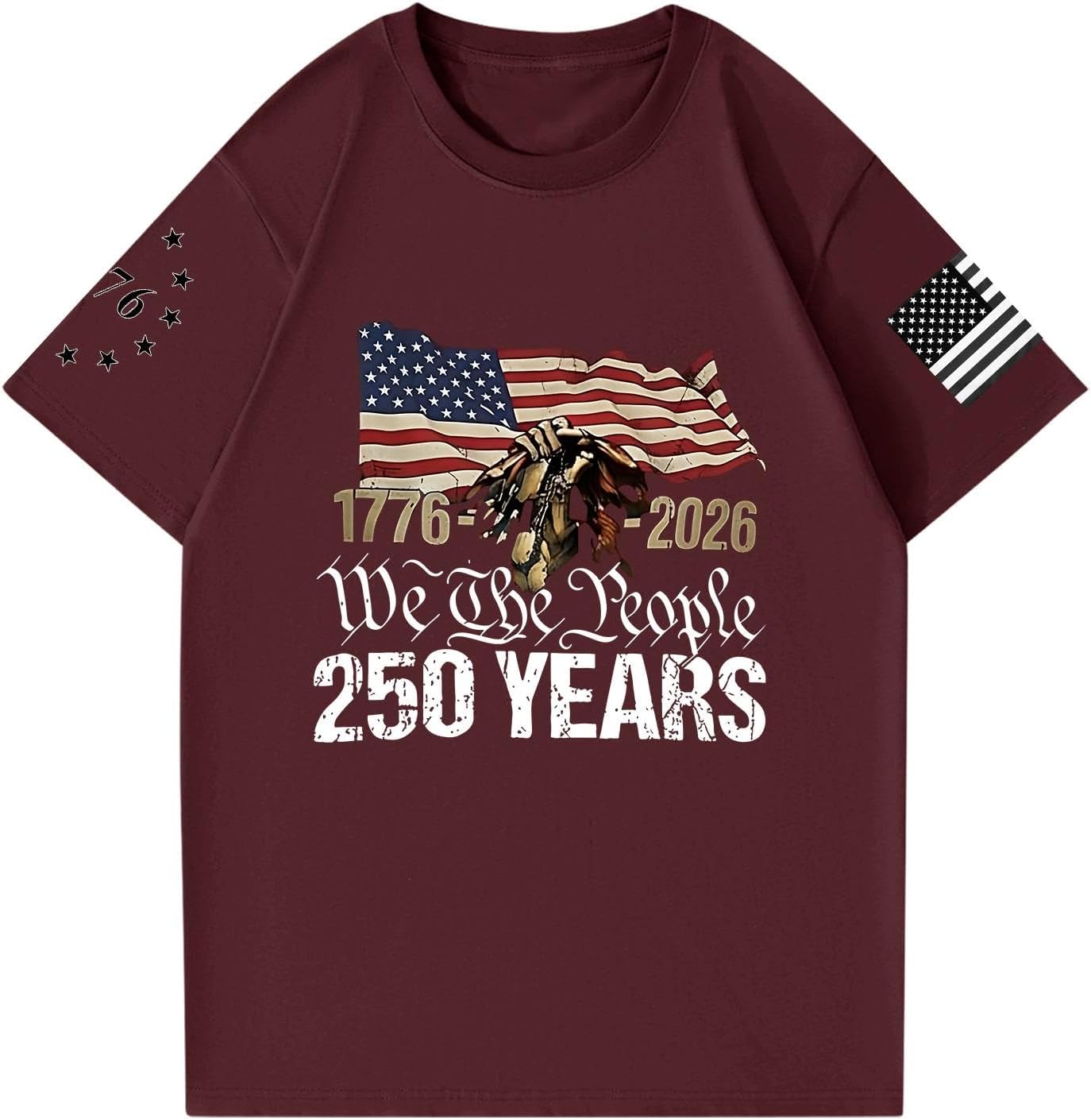 RTRDE Men's American Flag T Shirt Short Sleeve Independence Day Print Casual Summer Patriotic Shirts, S-5XL