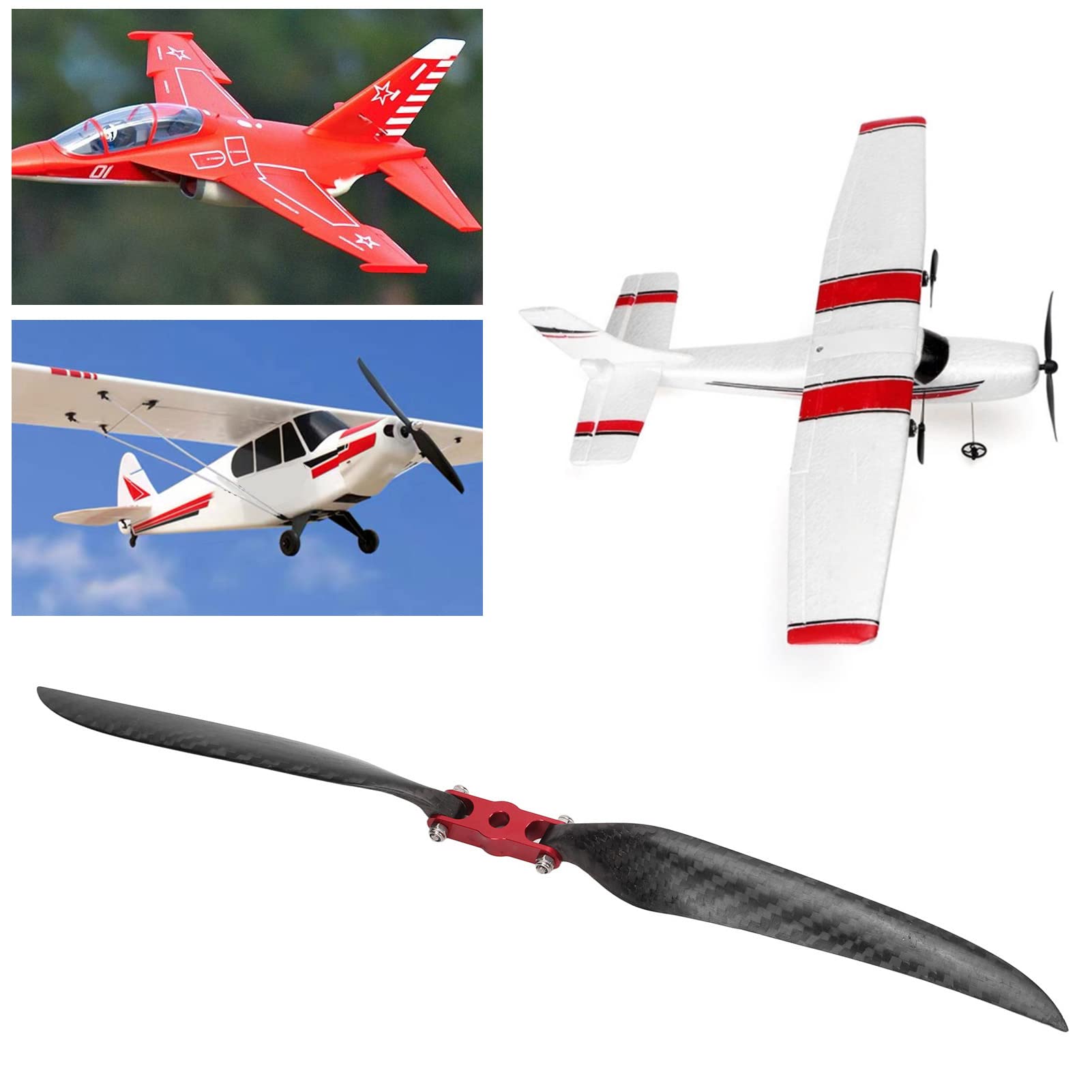 Hélice plegable RC con anillo adaptador, accesorio para Dron de aleación de aluminio y fibra de carbono de 350mm de largo para ala fija