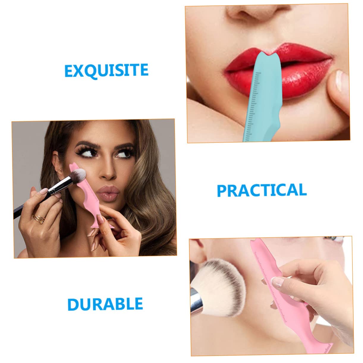 FRCOLOR 10 reglas de silicona delineador de ojos de silicona masajista máscara de ojos lápiz delineador de ojos sombra de ojos plantillas plantillas para la guía de cejas, herramienta de chaflán