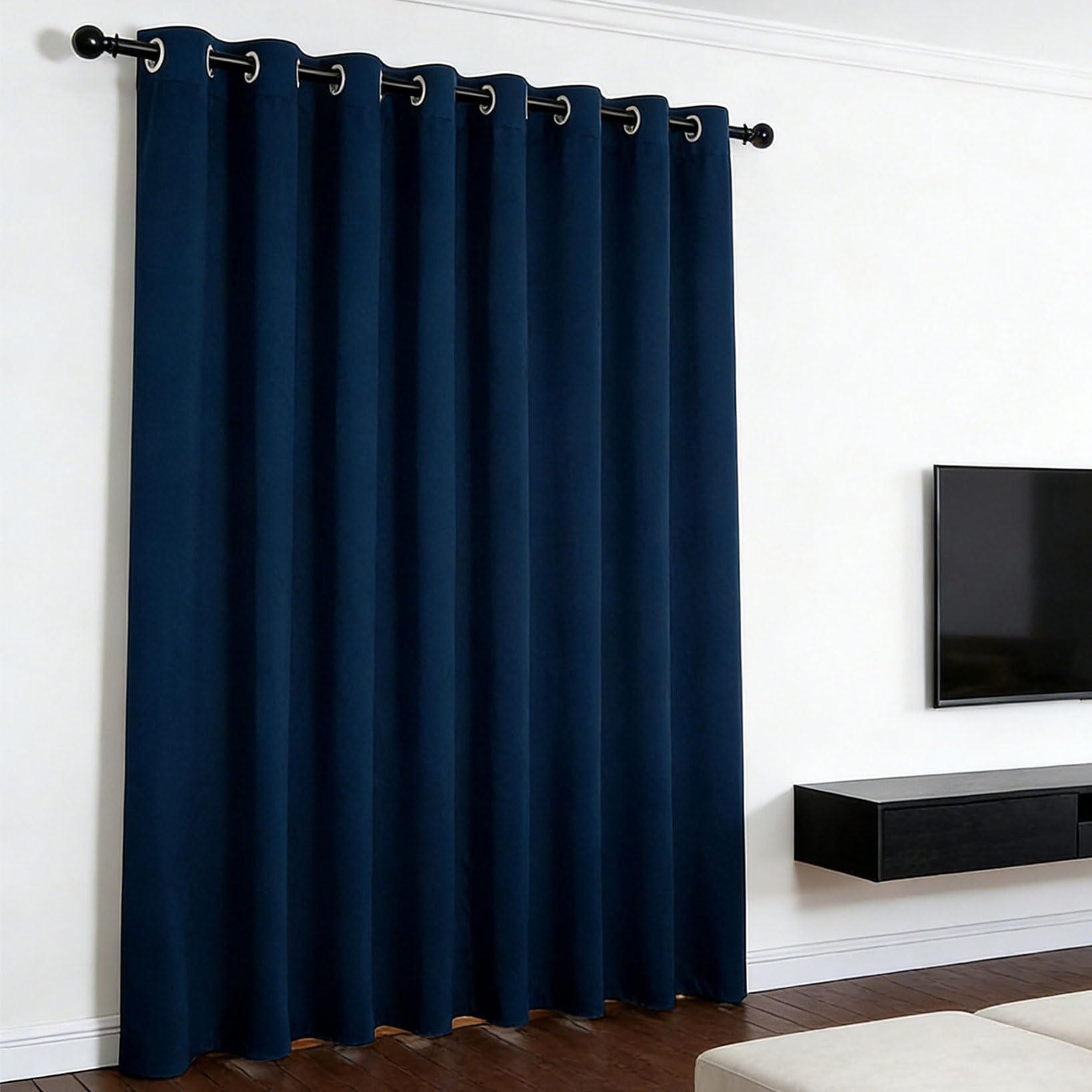 Thermovorhang 110 x 270 cm Verdunkelung Kälteschutz Schlafzimmer Curtains mit Ösen Modern 1 Stück für Wohnzimmer Schlafzimmer Heimbüro, Marineblau