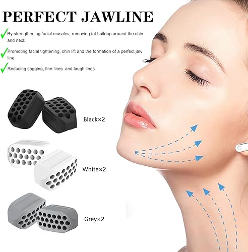 Miniatura 2 de 6 unidades de ejercitador de mandíbula para hombres, niveles de resistencia, sin BPA, silicona para ejercitadores de mandíbula, tabletas para