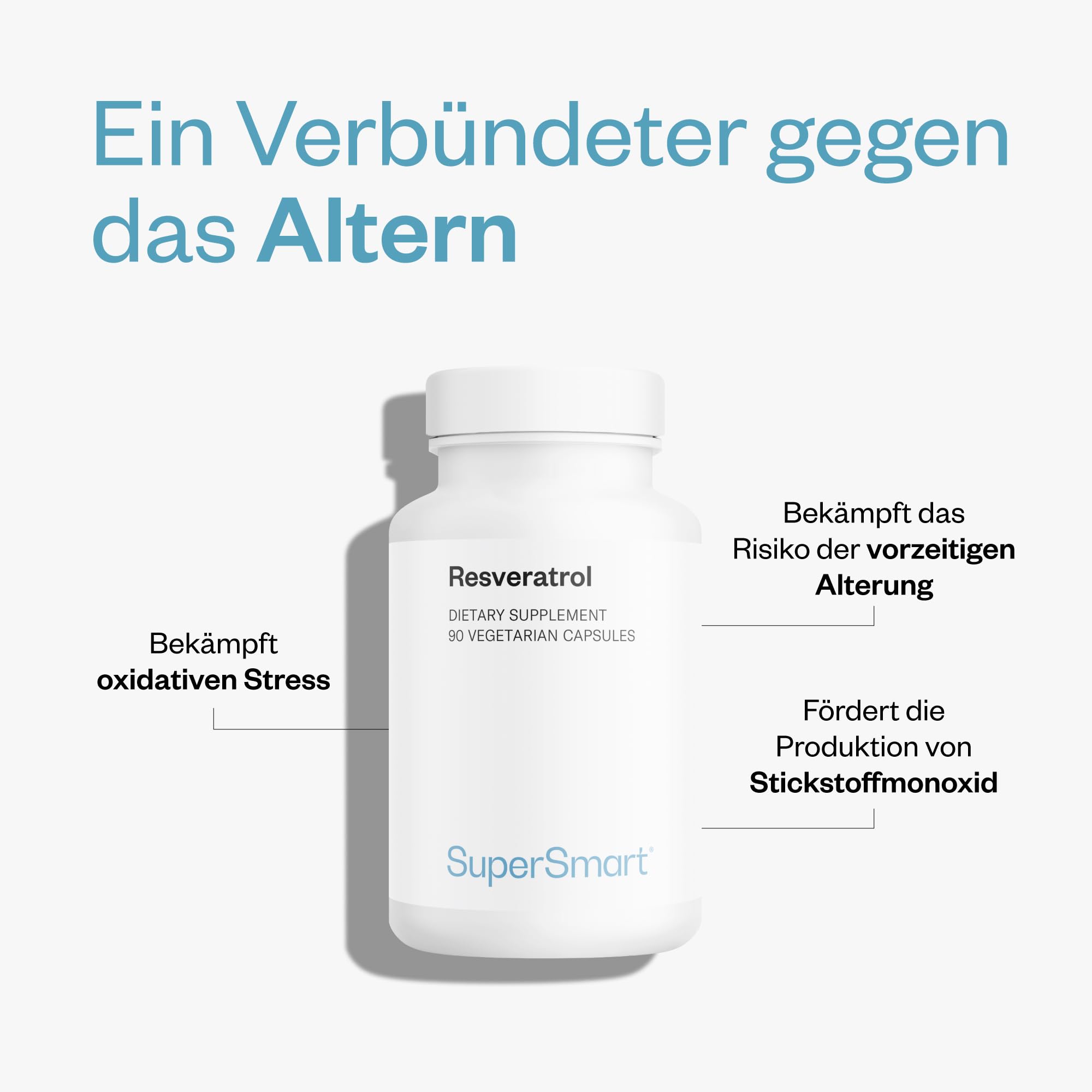 Resveratrol - Natürliches Antioxidans Supplement - Vegan - SuperSmart