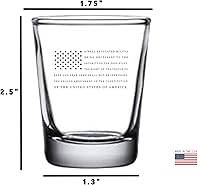 Vista 2 de Rogue River Tactical Regalo de vidrio de chupito de la segunda enmienda de la bandera de Estados Unidos para republicanos o conservadores