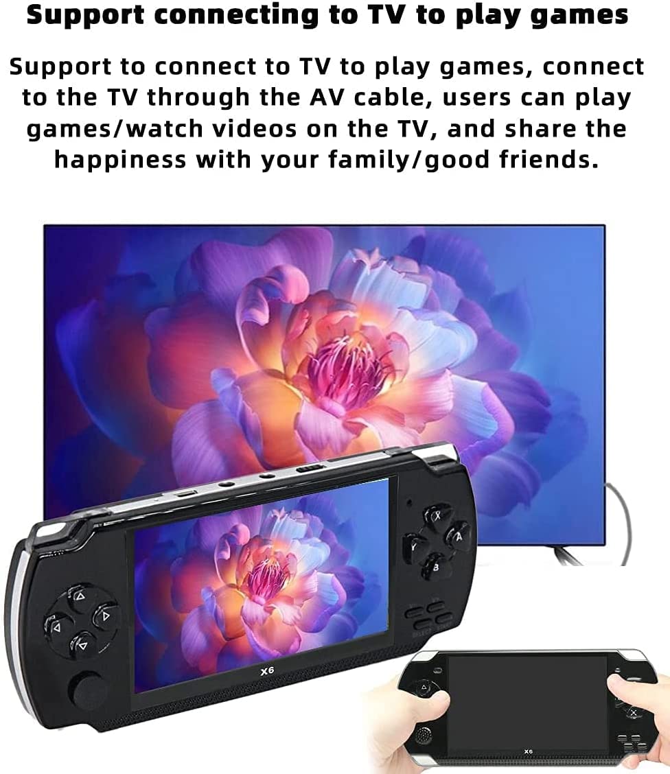 Consola De Juegos Portátil De 4,3 Pulgadas Y 8 GB, 5500 Juegos Integrados, Compatible con Múltiples Simuladores, Consola De Videojuegos Retro, Salida De TV Mp3/Mp4/DV/DC, Niños