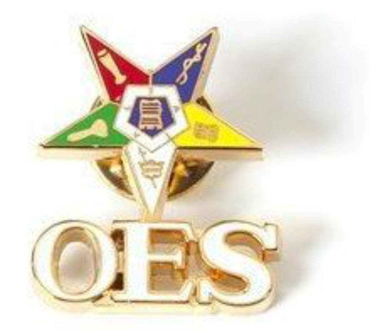 EASTERNSTAREastern Star Shield Star with OES Letters - Order of the Eastern Star Lapel Pin