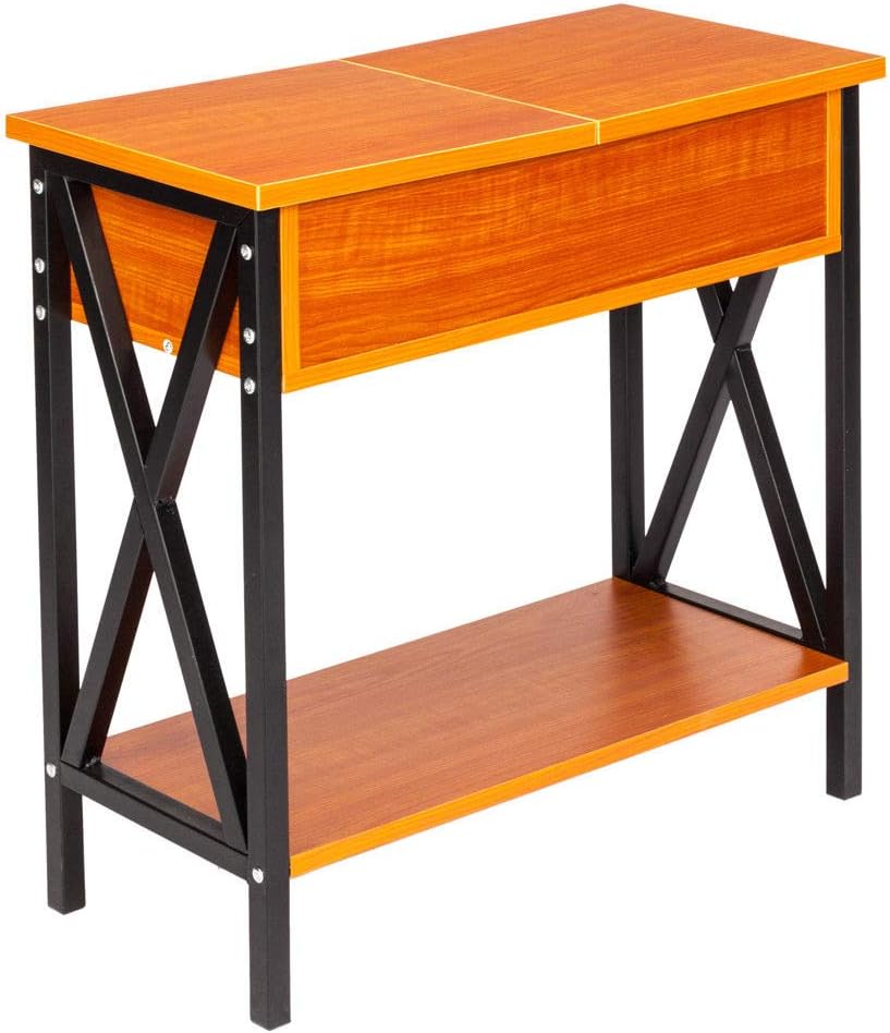 Rabinyod Bulan Flip Top Sofa Side End Table Narrow Couch Table Stand Living Room