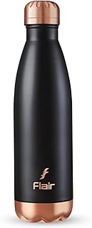Flair Spark Vacuum Insulated Steel Water Bottle (750 ml, Black), Upto 24 Hours Hot and Cold, Leakproof, BPA-Free, Double W Price In India
