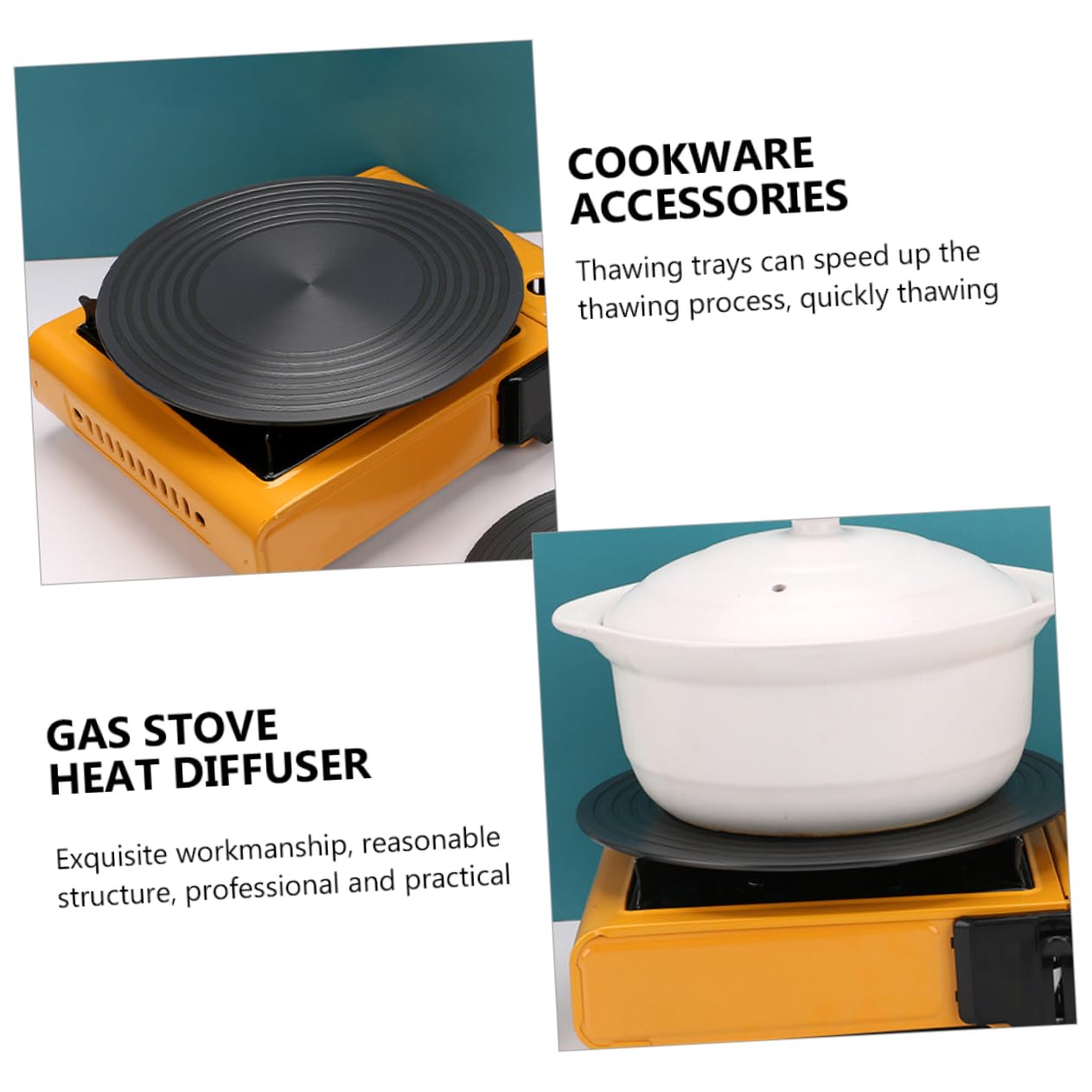 Sosoport Difusor de Calor Redondo de Aluminio y Accesorio para Cocina Que Ahorra y Protege Alimentos Bandeja de Descongelación Rápida de 28 Cm para Estufa de Gas
