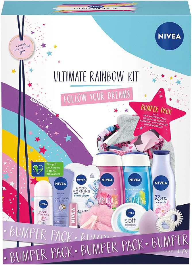 Nivea Ultimate Rainbow Kit, 13-Piece Pampering Gift Set, 1.75kg