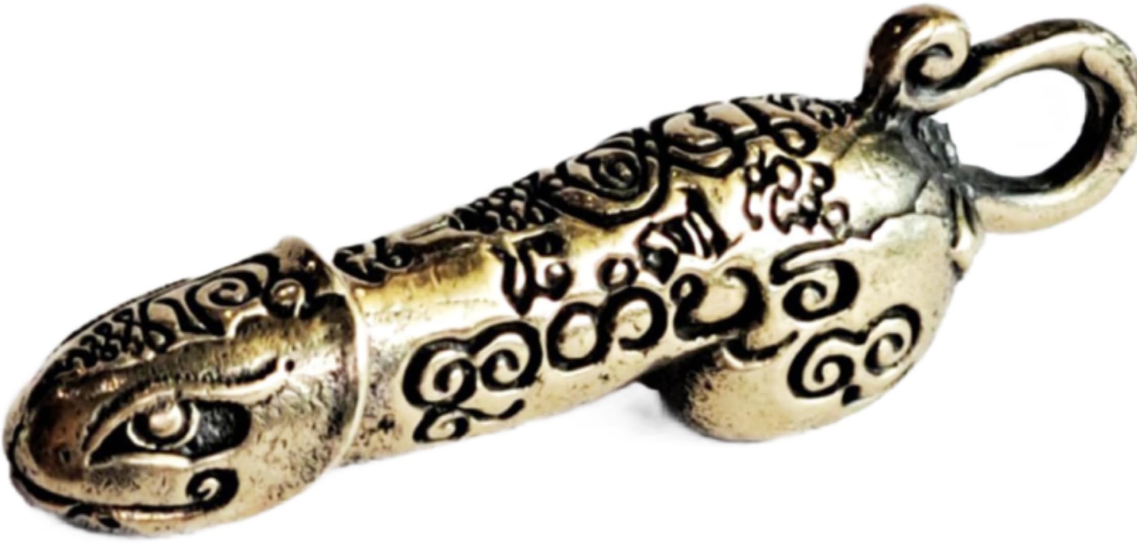 Thai SawasdeeThai Gold Brass Amulet Pendant PALADKIK, Size 5 x 1.5 x 1 cm., Attraction in Wealth, Fortune in Negotiation, Love, Business, Power of Fascination, Charming Magic Thai Talisman, Brass, brass, Brass,