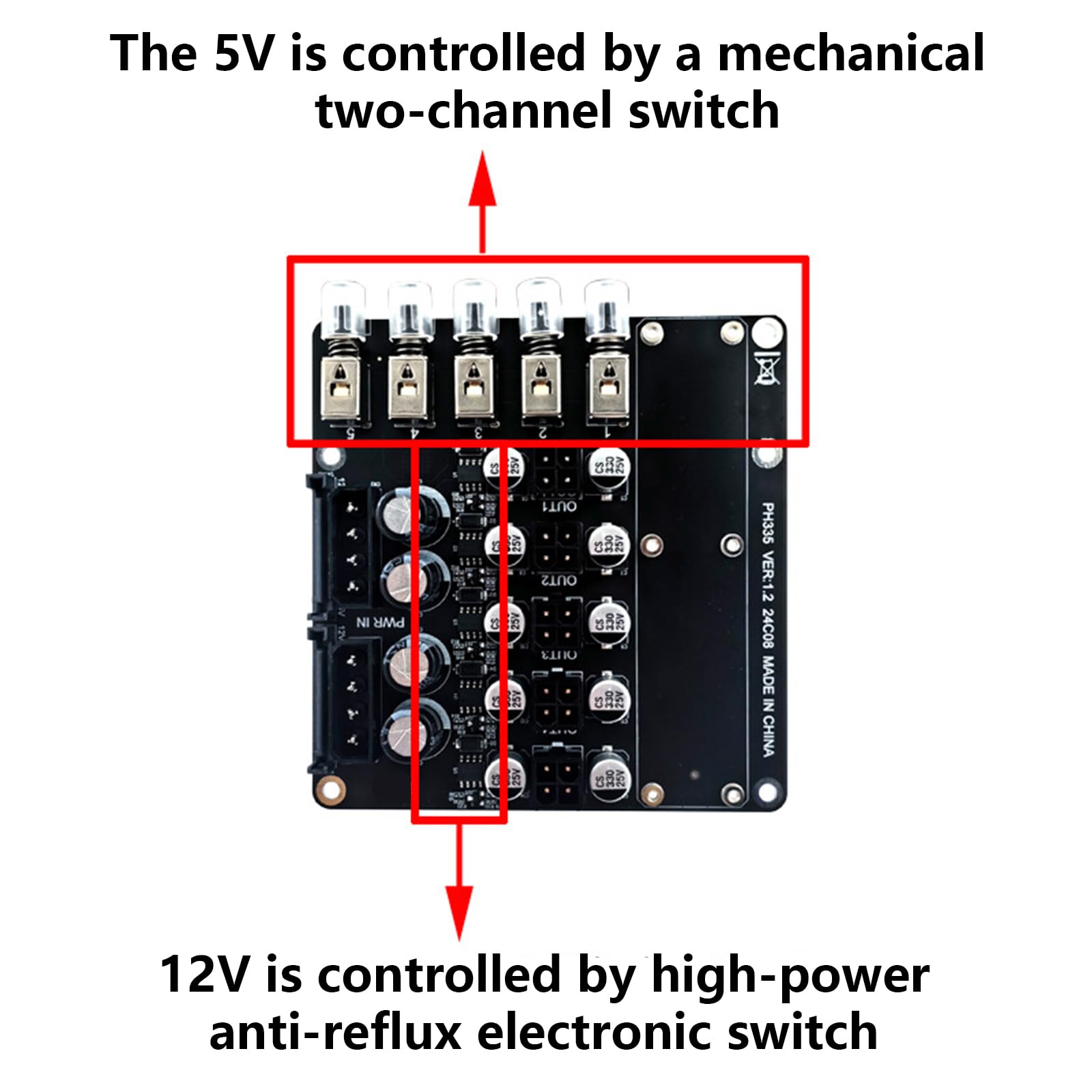 2 adattatori modulari da 4 pin a 4 poli da 5/12 V per schede di alimentazione, interruttore di controllo, modulo di gestione, adattatore per dischi rigidi D, interruttori di controllo