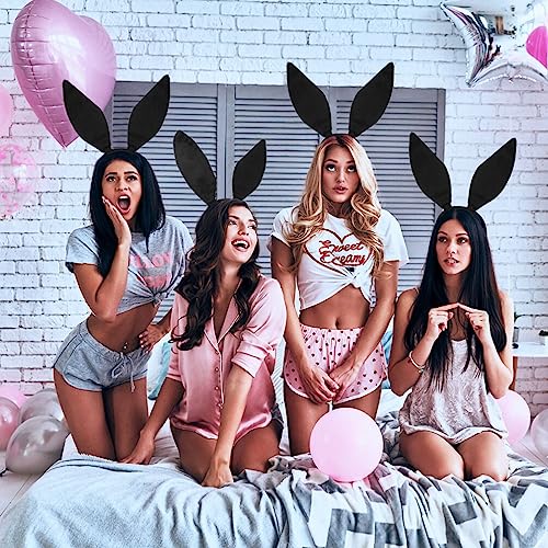 FRCOLOR 2pcs Bunny Ears Headbands Rabbit Ear Ears Headbands Hair Band Bunny Costume Accessories, Black, 25X16CM - Image 2