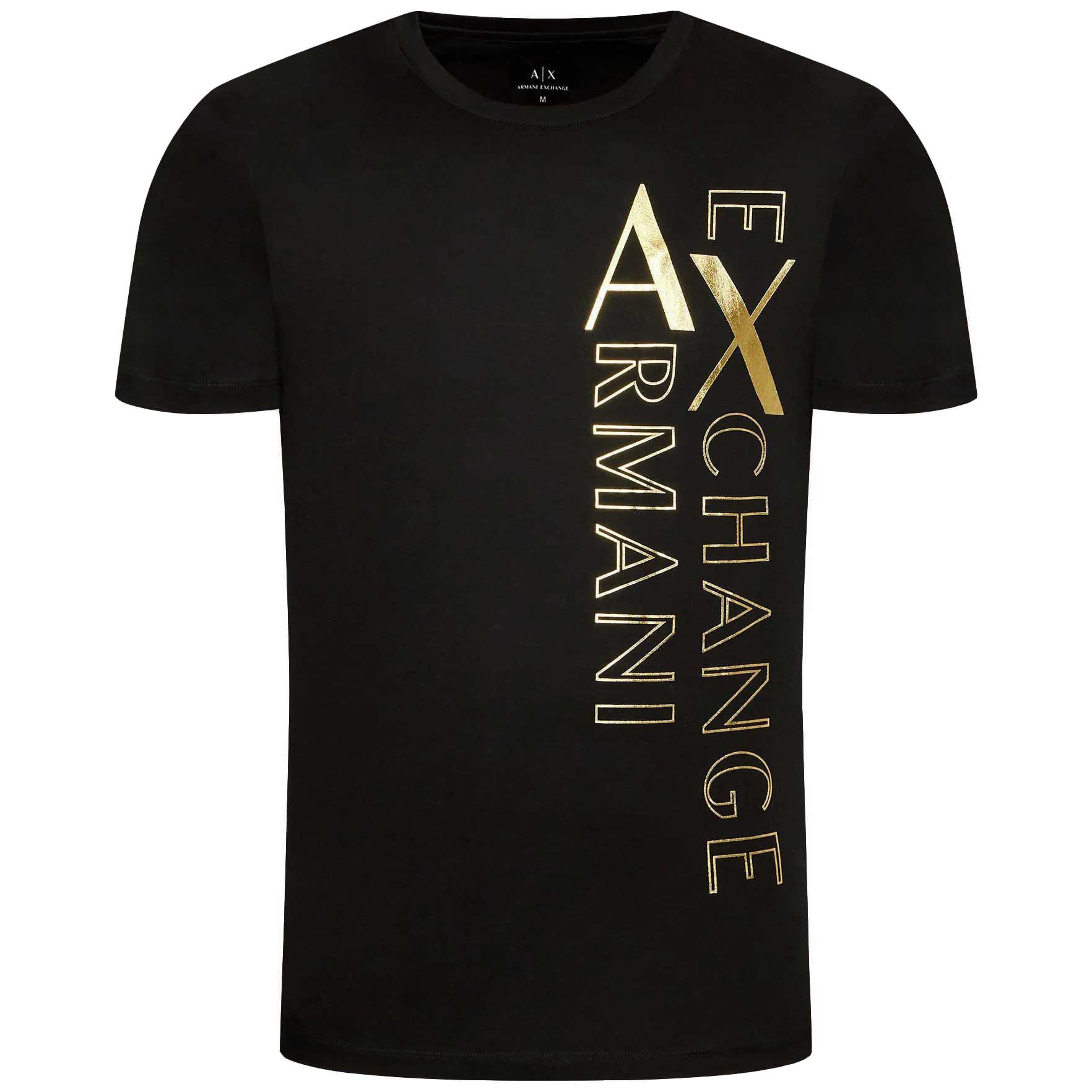 Armani Exchange T-Shirt Uomo Maglietta 3LZTNA ZJ9AZ, Manica Corta, Girocollo (Nero, L)