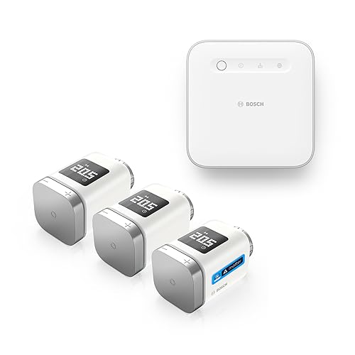 Bosch Smart Home smartes Heizkörperthermostat Starter-Set, 1x Controller II, 3x Heizkörperthermostat II [+M]