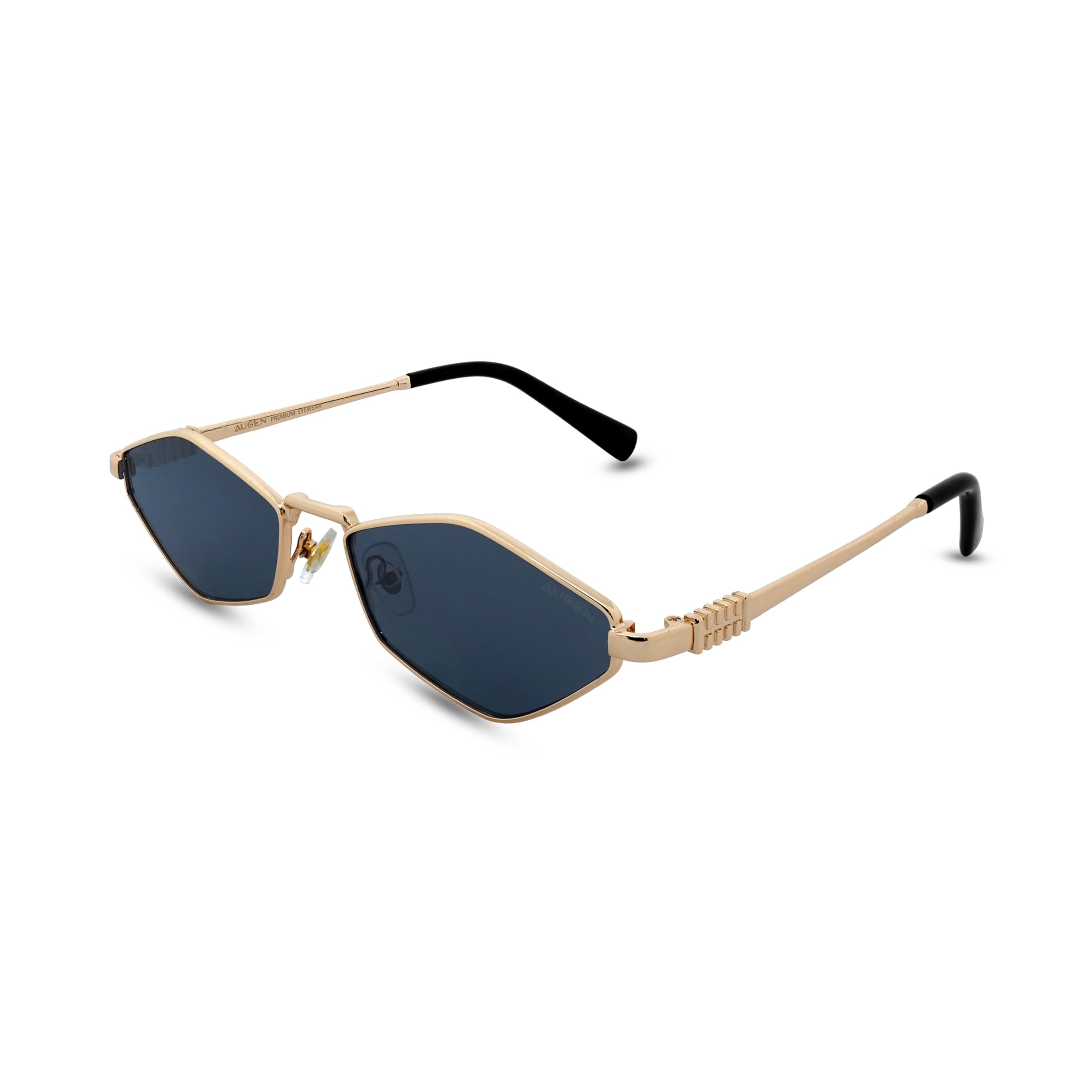 augen Full Metal Sunglasses for Men & Women | UV400 Protected Hexagonal Frame | Trendy Retro Small Size for Stylish Look | Lightweight Unisex Glasses (M249)-picture-46