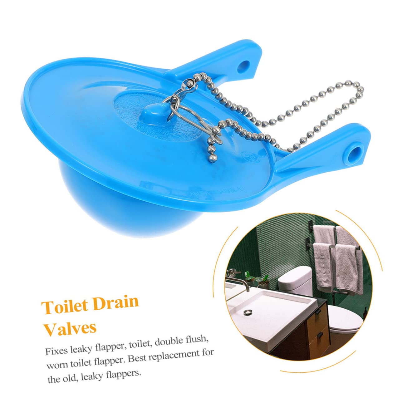 SHINEOFI 3 Sätze Toilettenflapper Ersatz Für Toilettenspülung Mit Kette Und Haken Für Ältere Toiletten Effizienter Wasserspareinsatz Einfache Installation 2 Stücke * 3