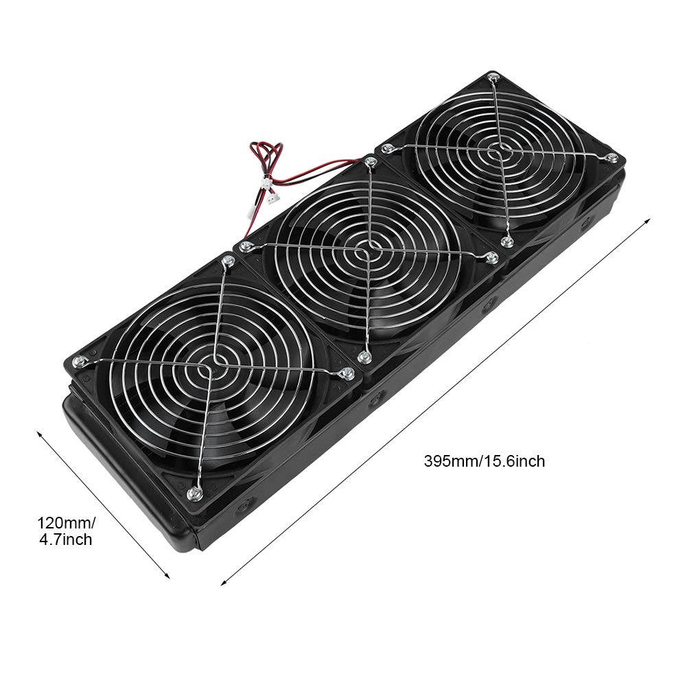 Radiador de refrigeración por agua para CPU con rosca G1/4, intercambiador de calor de aluminio de 18 tubos, incluye ventilador de 120 mm para refrigerador líquido de CPU, gabinete (360 mm)