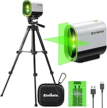Enventor Rechargeable Laser Level with Tripod, 25M 2200mAh Li-ion Battery Green Laser Level Self Leveling with Pulse Mode, 7 Hours Working Time, Switchable Horizontal/Vertical/Cross line