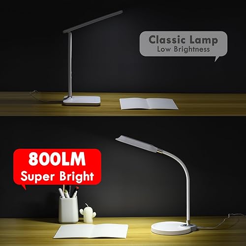 Miniatura 2 de WILIT Lámpara LED de escritorio para oficina en casa con base de almacenamiento, lámpara de lectura continua regulable de 800 lm para escritorio,