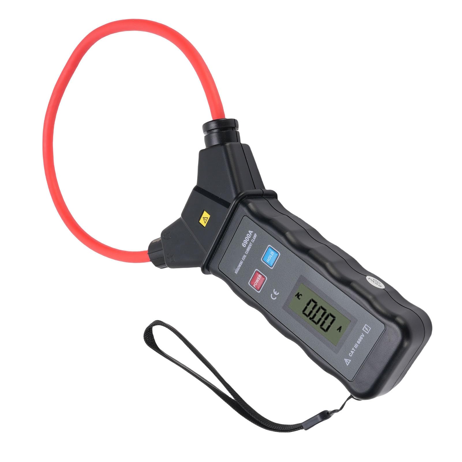Zerodis Multímetro de Pinza Amperimétrica, Pinza Amperimétrica de Corriente CA con Pantalla LCD Retroiluminada para Prueba de Cable Vivo Actual Detección NCV, 0-5000A 6000V Digital